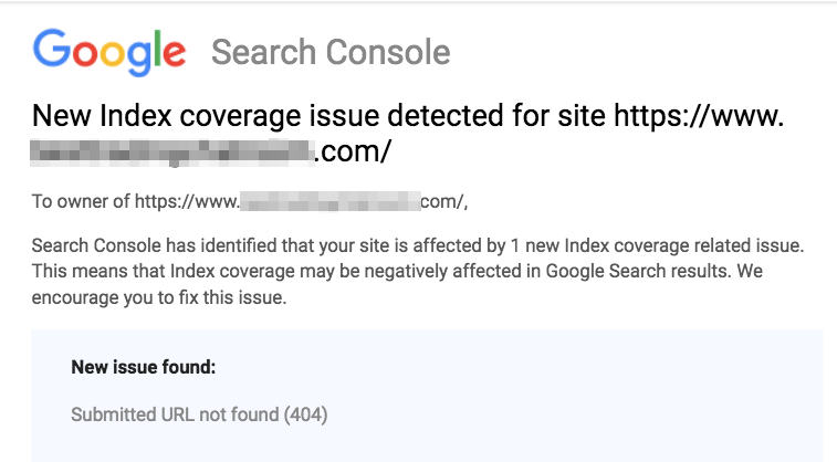 google search console'dan kırık linkler mesajı